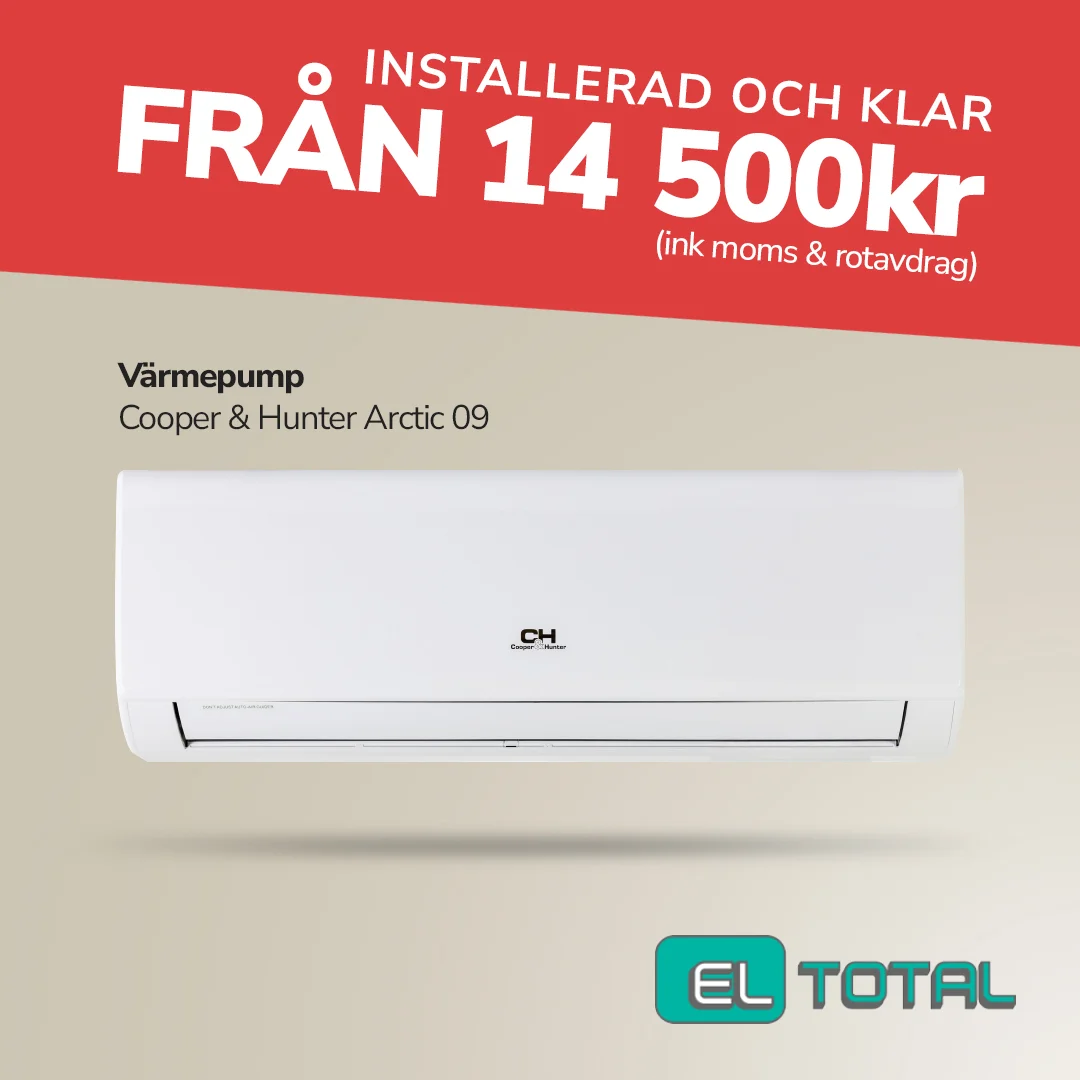 kampanj luftvärmepump Cooper and Hunter rabatt