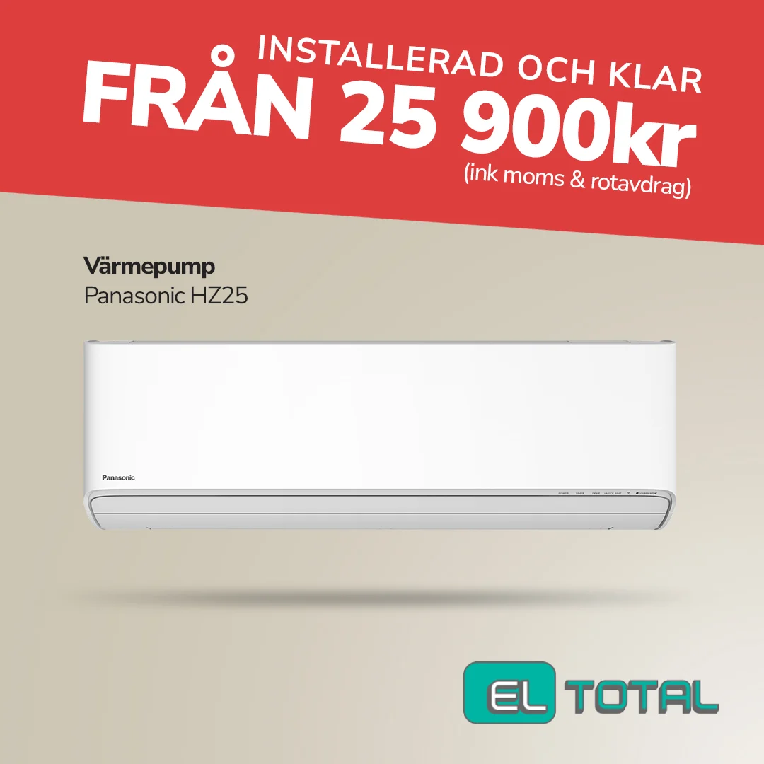 kampanj luftvärmepump Panasonic HZ25 rabatt